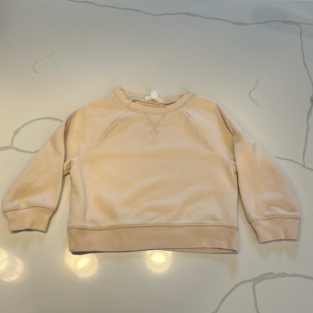 J crew crewcuts girls crewneck sweatshirt beige size XXS (2-3)